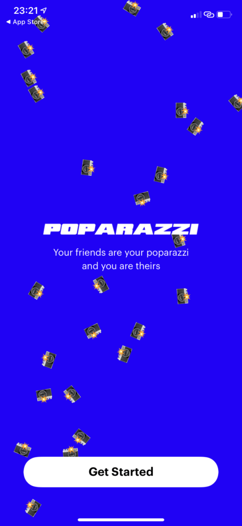 Poparazziのオンボーディングとトップ画面